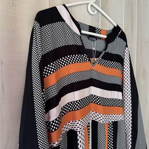 Stylish Black and Orange Midi Dress